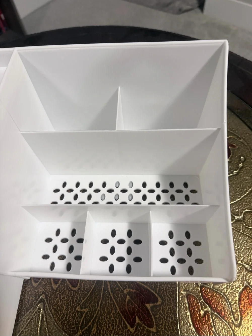 White Modular Desk Organizer/Cosmetic - Multi-Compartment Storage